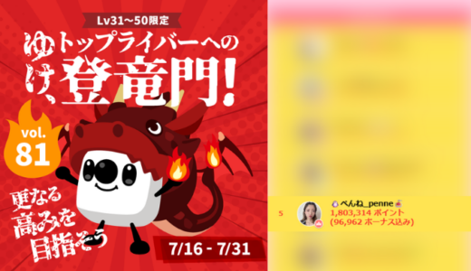 弊社・ライバージャパン所属ライバー、「🐧ぺんね_penne🍝」が17LIVEでの「ゆけ、トップライバーへの登竜門！ vol.81」の「ドラゴンランキング」で5位入賞しました。